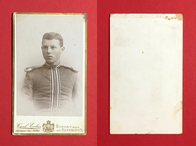 Militär CdV Foto BORNA um 1900 Schwerer Reiter ähnlich Gardereiter ( 48257