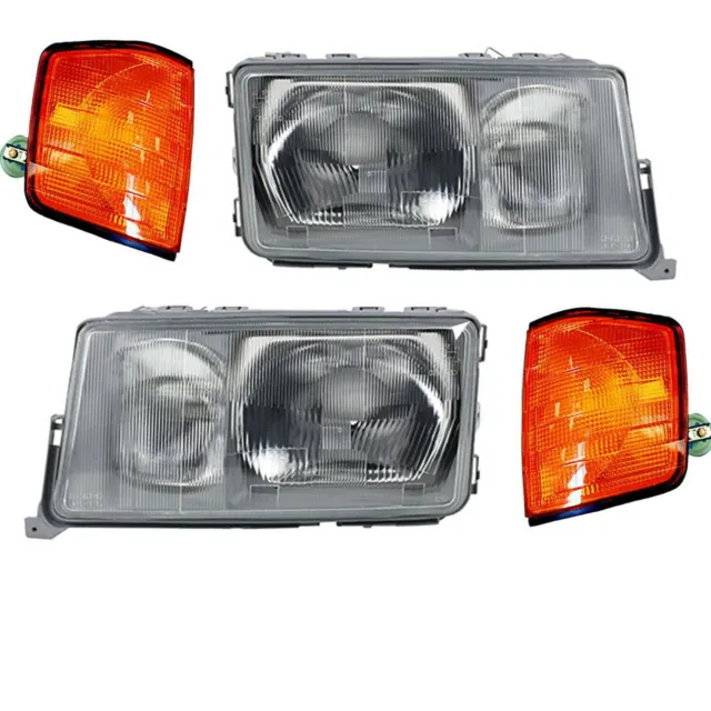 Juego de faros intermitentes adecuados para Mercedes W201 H4 H3 lin. re. 190 82 a 93