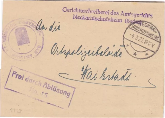 Amtsgericht Bischofsheim 1927 nach Haibstadt