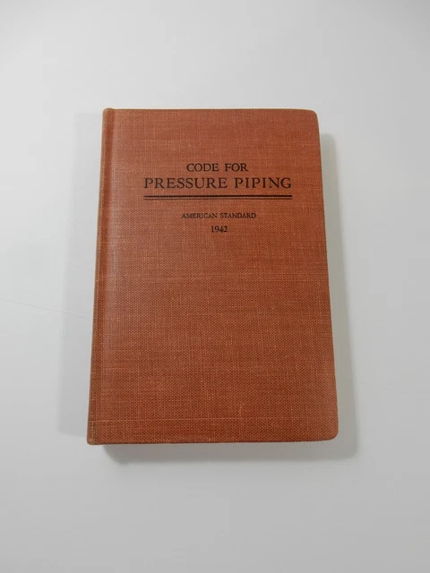 Code for Pressure Piping: American Standard 1942 Vintage Book