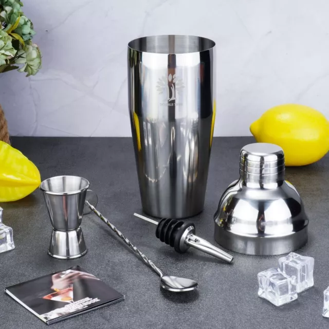 Stainless Steel Tools Cocktail Shaker Bar 6 Pcs Premium Set Mixer Making Maker