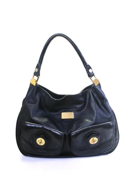 Marc By Marc Jacobs Women's Leather Hobo Shoulder Bag Black Size M