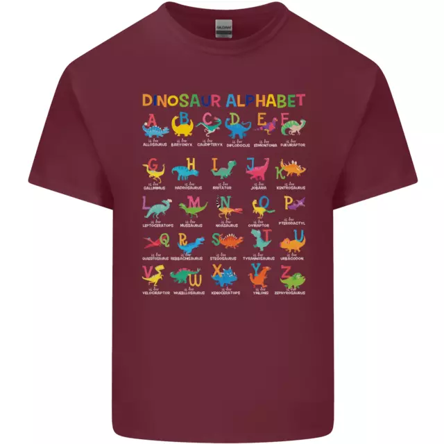 T-shirt top da uomo Dinosaur Alphabet T-Rex divertente in cotone 7
