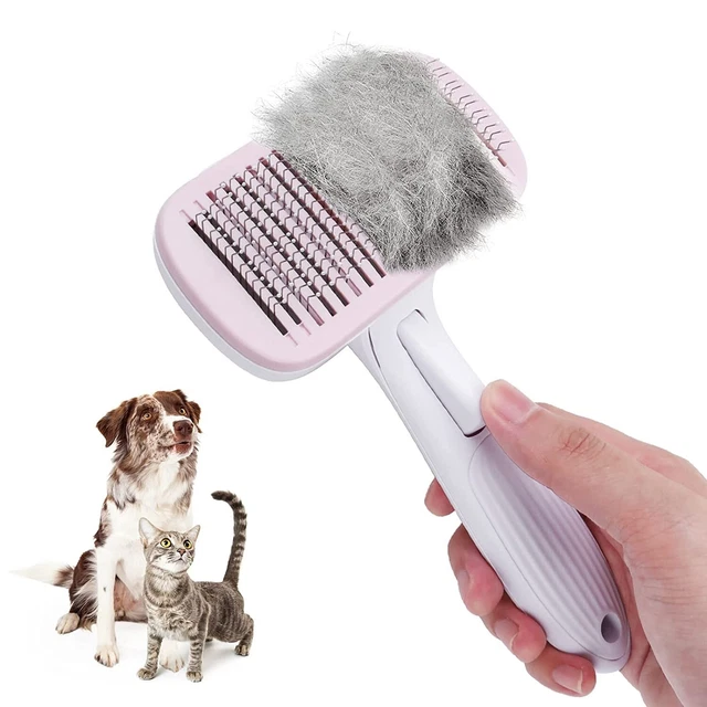 Self Cleaning Dog Cat Slicker Brush Grooming Tool Gently Removes Loose Undercoat