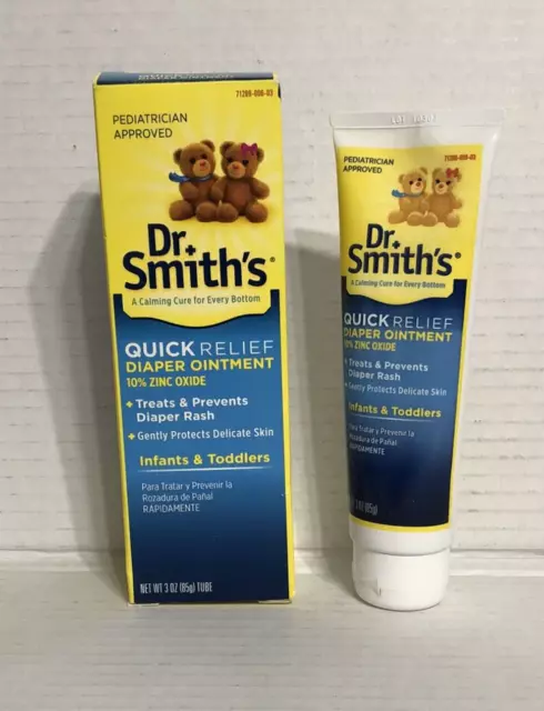 1 Dr. Smith's Quick Relief Diaper Ointment 3 oz Tube 10% Zinc Oxide NEW in Box