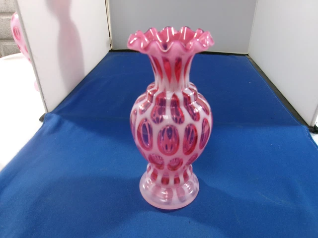 ビンテージ フェントン ドット Vtg Fenton White Opalescent Coin Dot