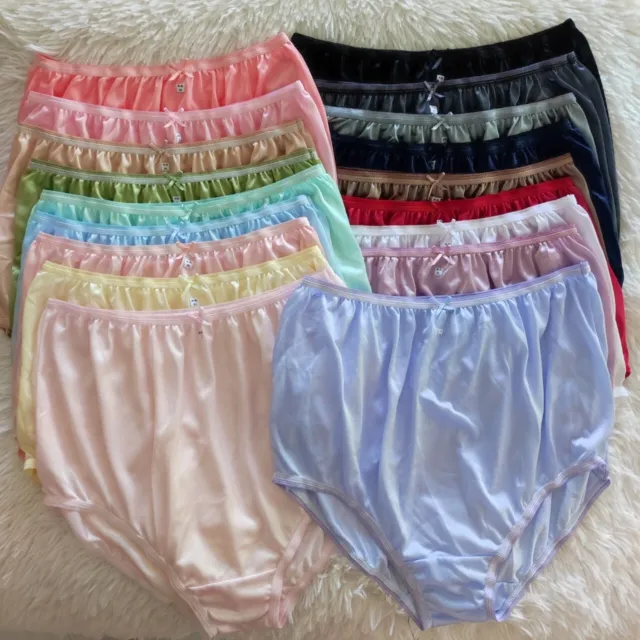 6x Vintage GRANNY High Waist Nylon Bikini Underwear Panties Briefs Plus  Size 3XL