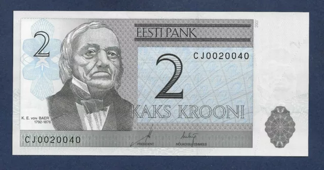 (DN) Estonia 2 Krooni 2007 Low Number P-85 SC UNC