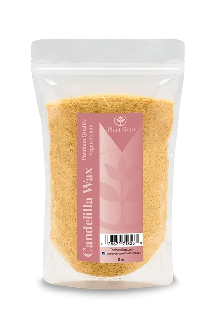 Copos de cera vegana Candelilla 8 OZ 100% puros y naturales para piel, cara, cuerpo y piel