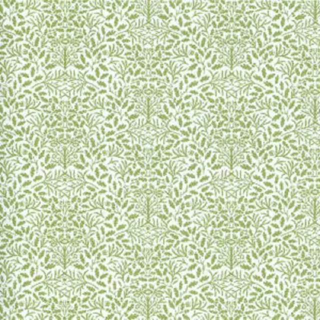 Melody Jane Dolls House Green on White Acorns Wallpaper William Morris Design