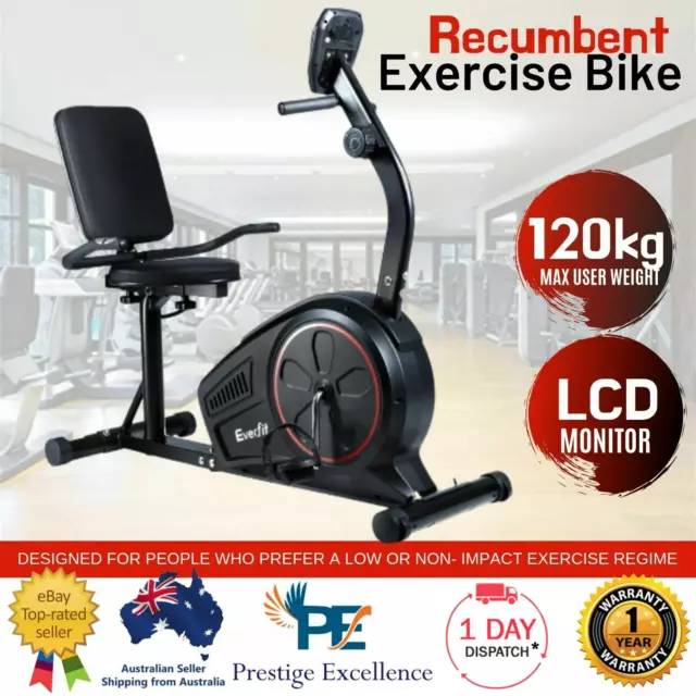 Recumbent Magnetic Exercise Bike Fitness Cycle 8 Levels Trainer Gym Equipment AU