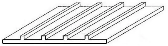 evergreen 4544 Strukturplatte, 1x150x300 mm,Raster 3,2 mm, 1 Stück