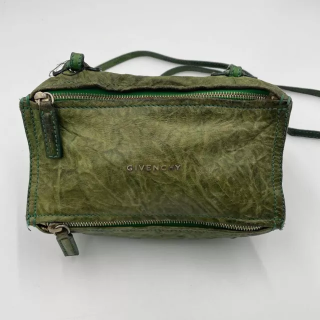 GIVENCHY Pandora Mini Shoulder Bag Wrinkled Leather Green Used Very Rare