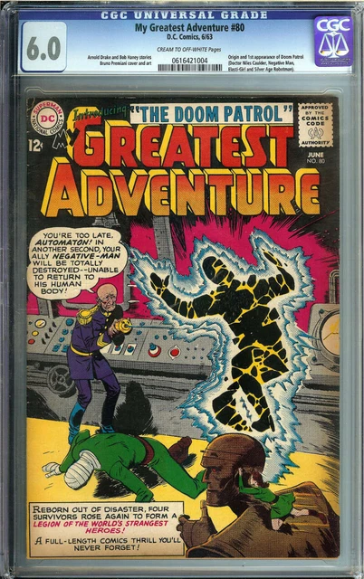 My Greatest Adventure #80 Cgc 6.0 Cr/Ow Pages // 1St App Doom Patrol 1963