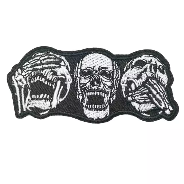 Fear Scary Ghost Skull Punk Patches DIY Embroidery Applique Badge Iron Sew  On