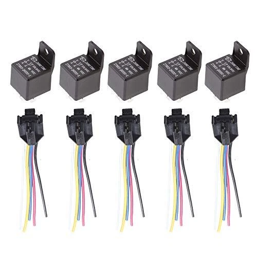 Car Relay 12V 40A SPDT 5 Pin Switch Socket Plug Wire Harness 5 Pack FREE SHIP