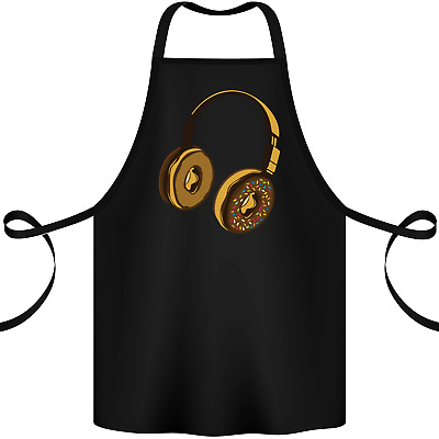 Donut Headphones Music DJ DJing Funny Cotton Apron 100% Organic