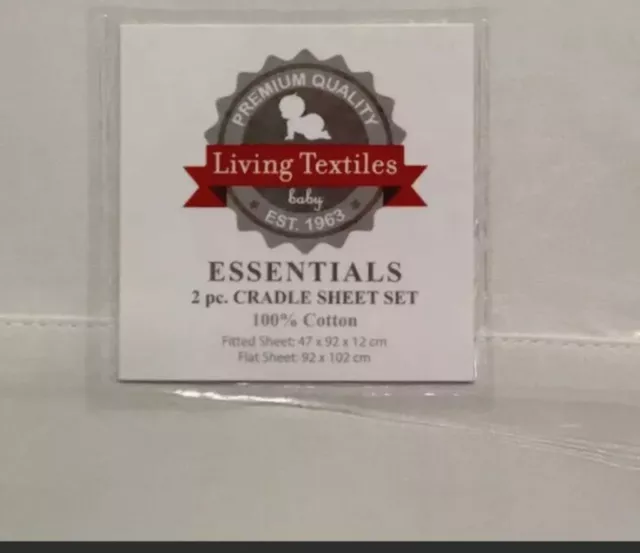 Living Textiles Essentials 2PC Cradle Sheet Set Cream 100% Cotton 2