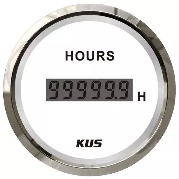 KUS Digital Hour Meter Marine Boat Tractor Engine Truck Hour Meter 12/24 Volt