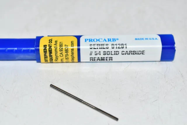 NEW Procarb Series- 01201 #54 Solid Carbide Reamer USA