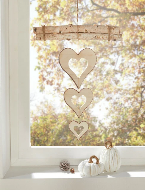 Salvare Set 2x Herzhänger " Corteccia ",3er Set,Decorazione Parete Abitare