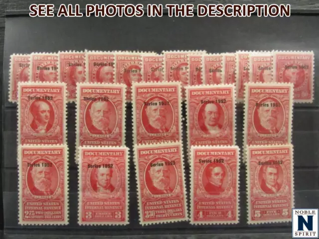 NobleSpirit No Reserve (WJ) US #R586-R608 Mint NH = $920 CV 1952 Documentary