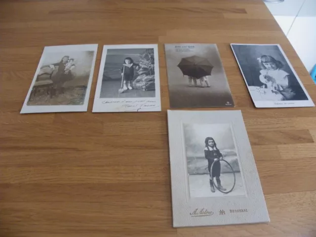 4 Cartes Postales + Photo Anciennes - Theme Enfants - Debut Xx Ieme