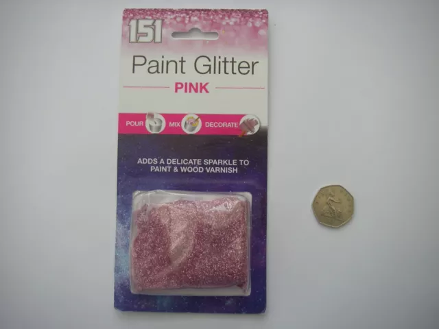 151 PINK PAINT GLITTER  Adds SPARKLE To Wall Emulsion TO PAINT & Varnish 28g NEW