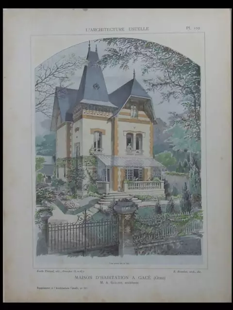 Maison A Gacé, Goderville - Architecture Boards 1911 - Letellier, Galliot