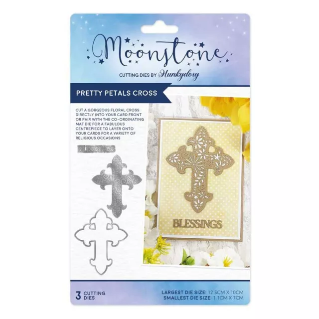 Hunkydory Moonstone - Pretty Petals Cross Craft Die Set - MSTONE873