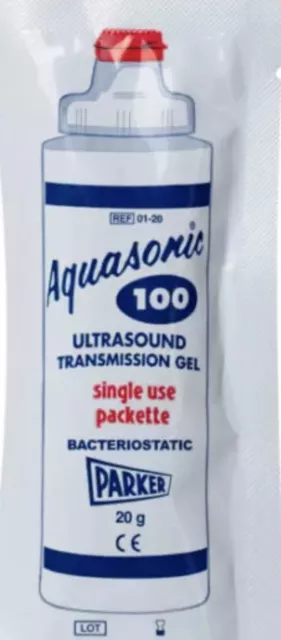 Case of (400) Parker Labs Aquasonic 100 Ultrasound Gel - 20g Packets Exp 2025