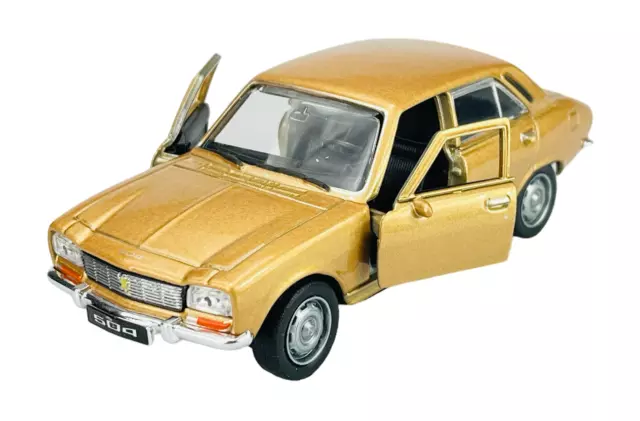 Welly Old Timer 1975 Peugeot 504 Gold 1:34 Die Cast Metal Model Neu Im Kasten