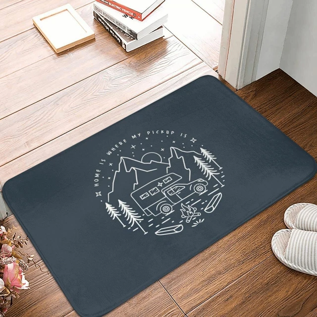 Tapis Marchepied Camping-car 45x46cm - Fermeture Boucle Réglable - Antidérapant, Sèche Vite - Pour Marches 18 à 24cm De Profondeur - 9