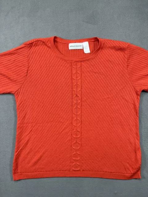 Vintage Alfred Dunner Shirt Womens Medium Orange Top Blouse Casual Ladies 1