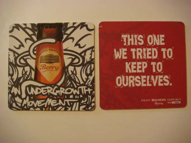 Beer Bar Pub Coaster ~ BULMERS T.P. Smiths Berry Cider ~ An Undergrowth Movement