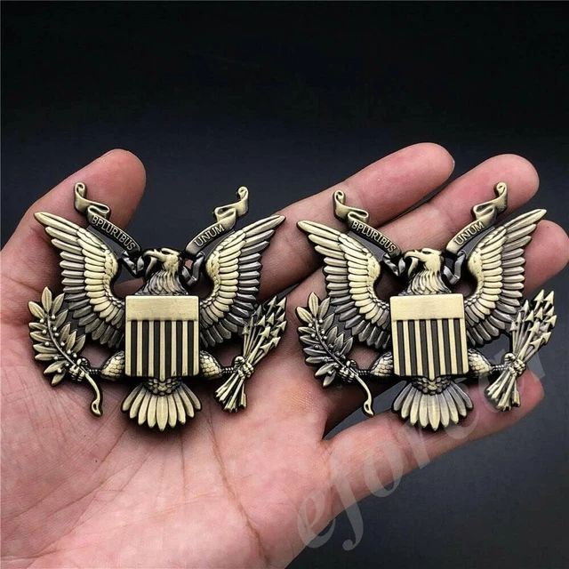 Pair Metal American US Flag Sticker Emblem – Car Exterior Decals, Black Aluminum