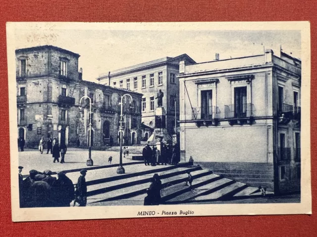 Cartolina - Mineo ( Catania ) - Piazza Buglio - 1955