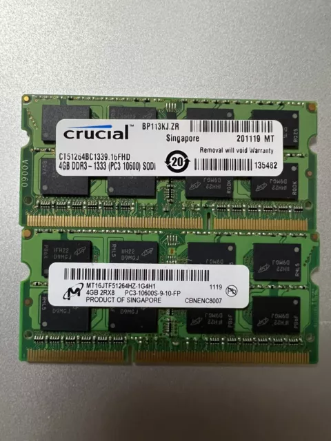 CRUCIAL 4GB DDR3L-1600 sodimm Ram Compatible With Intel Nuc CT51264BF160B  £7.00 - PicClick UK