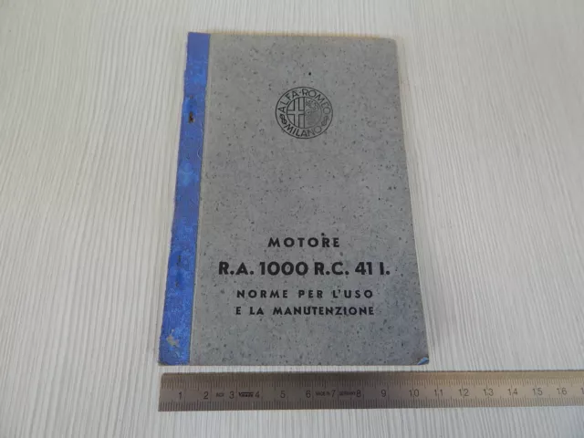 Manuale Uso Manutenzione Originale 1942 Alfa Romeo Motore Ra 1000 Aereo