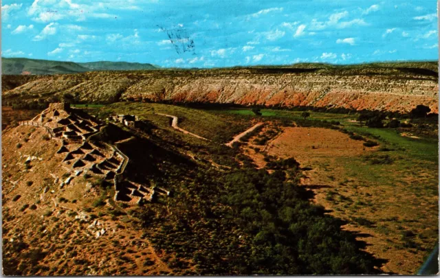 Aerial View Tuzigoot National Monument Clarkdale Arizona AZ c1974 Postcard