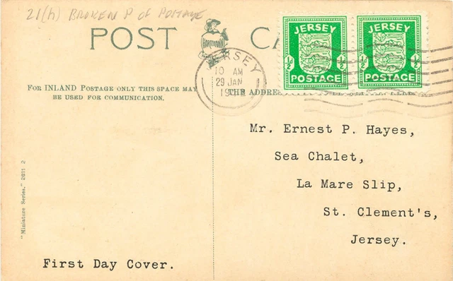 DEUTSCHE BESETZUNGSAUSGABEN 1939/45 - JERSEY 1942 1/2 d (2x) FDC VARIETY