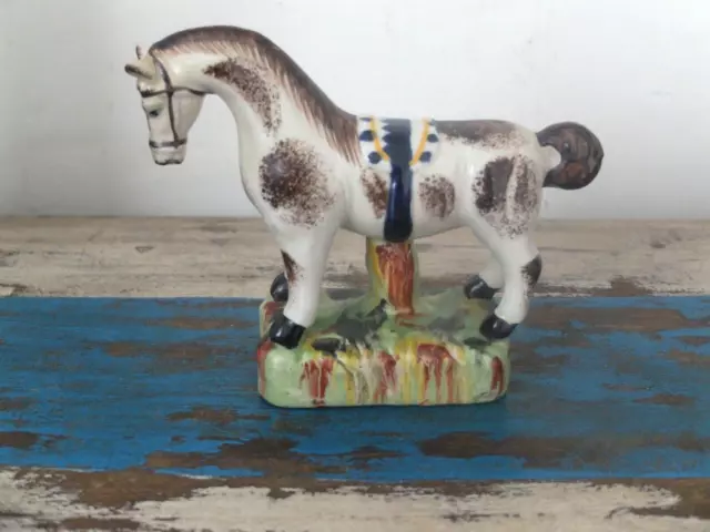Late 19th century hand-painted ceramic horse