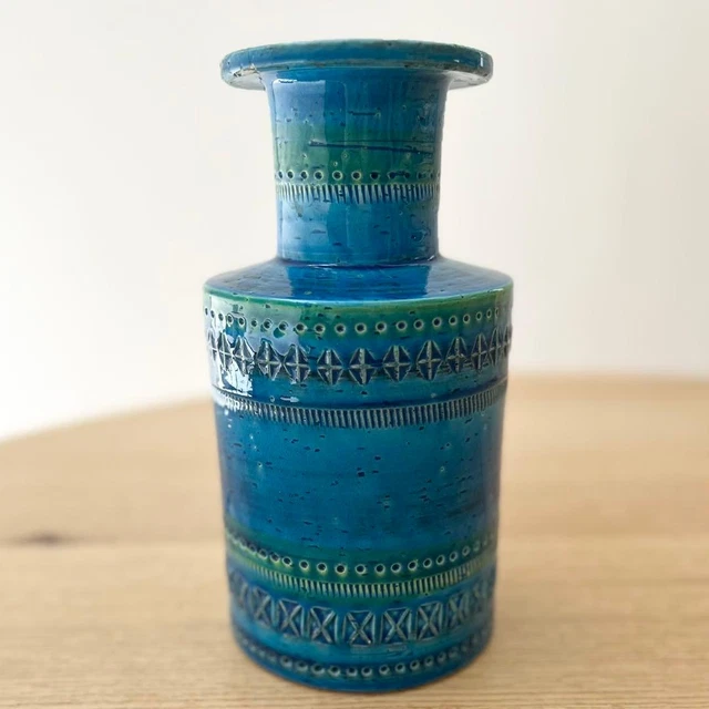 FLAVIA BITOSSI RIMINI Blue Flower Vase 16cm Italy Handcrafted