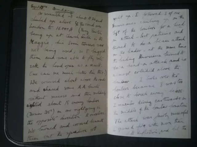 BATTLE OF BRITAIN DIARY EXTRACTS OF SQ.LEADER R.G.A. BARCLAY 15-17TH SEPT *Repro