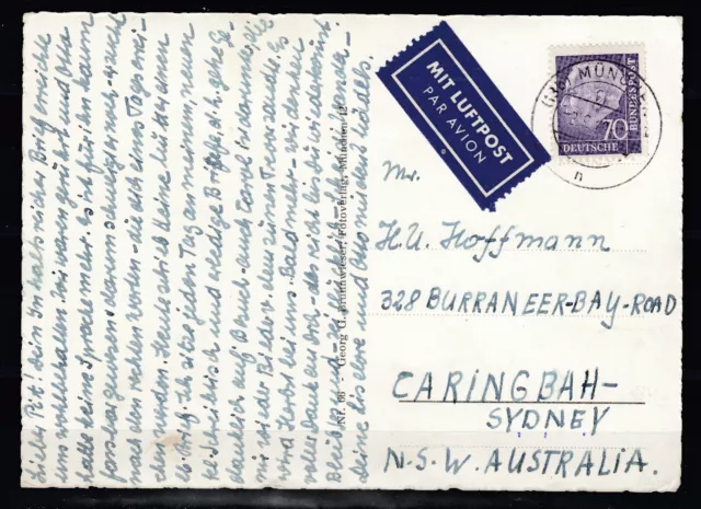 Bund Mi-Nr. 263 auf Luftpostkarte von München nach Australien