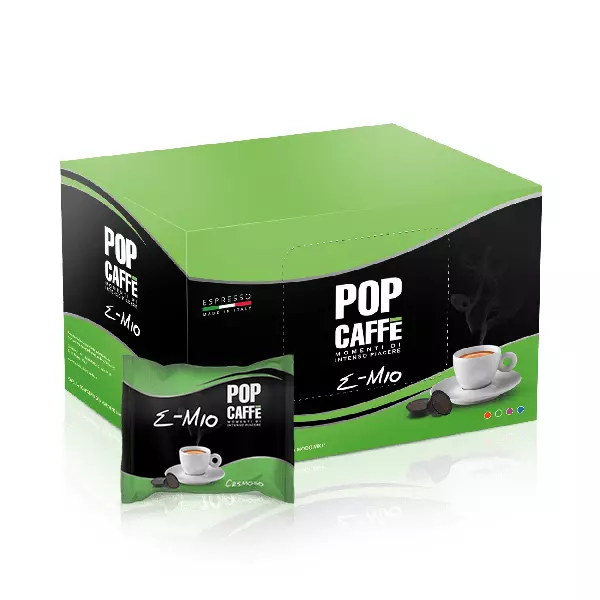 100 Cialde Capsule Pop Caffe' E-Mio 2 Cremoso Compatibili Lavazza A Modo Mio