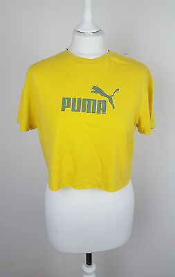 Da Donna Vintage Retrò Luminoso Grassetto Puma Athletic Reworked Sports Crop Top Bustino UK S