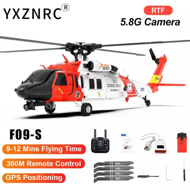 YXZNRC F09-S 2.4G 6CH Gyro GPS Auto-Return Optical Flow FPV RC RTF Hubschrauber