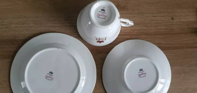 Queen Anne Bone China-Queen Elizabeth ll Silver Jubilee  Cup & Saucer Trio 2