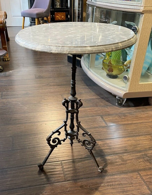 Elephant Éléphant Motif Café Table Haut Noir Marbre Patio Centre Table 76.2cm 